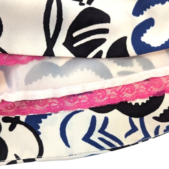 Anthropologie Vanessa Virginia Ink Blooms Fit & Flare Dress Womens 4 Ivory Blue - Picture 7 of 11